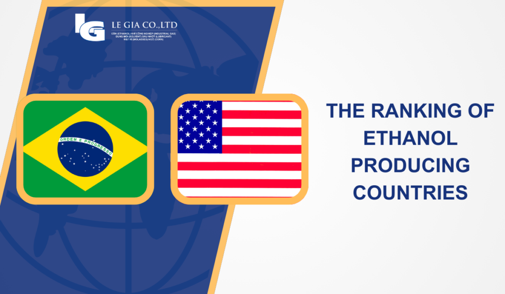 The ranking of ethanol producing countries is currently led by the U.S.-Brazil 