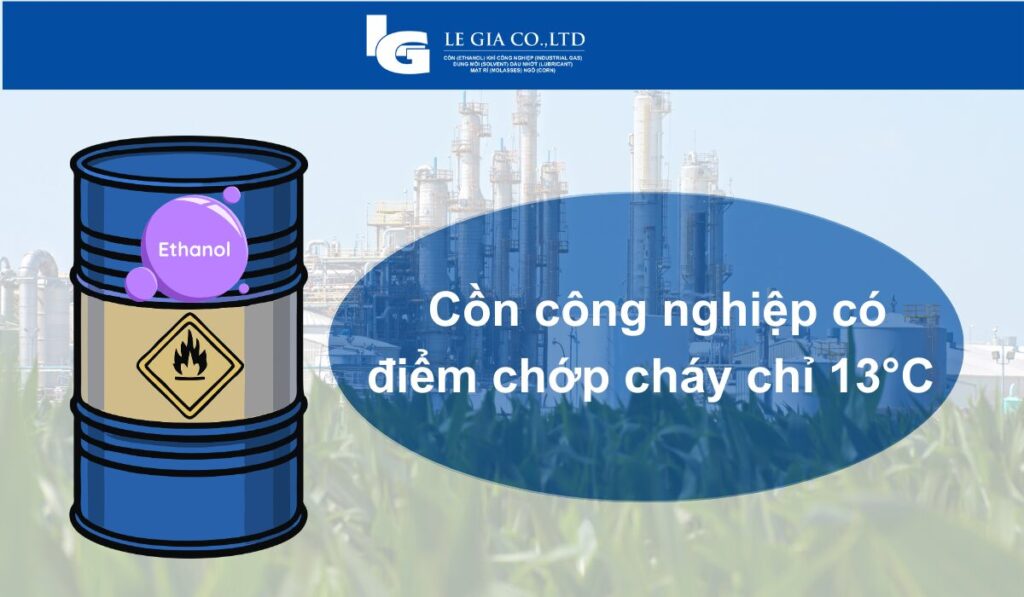 Cồn công nghiệp có điểm chớp cháy chỉ 13°C