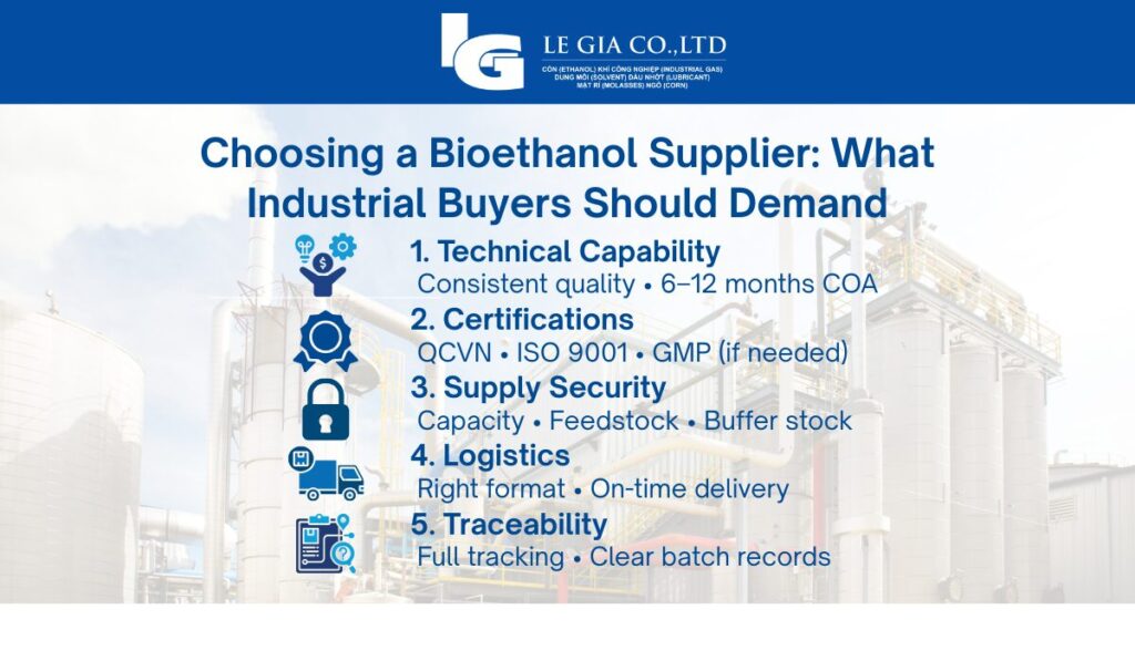 Choosing a Bioethanol Supplier What Industrial Buyers Should Demand