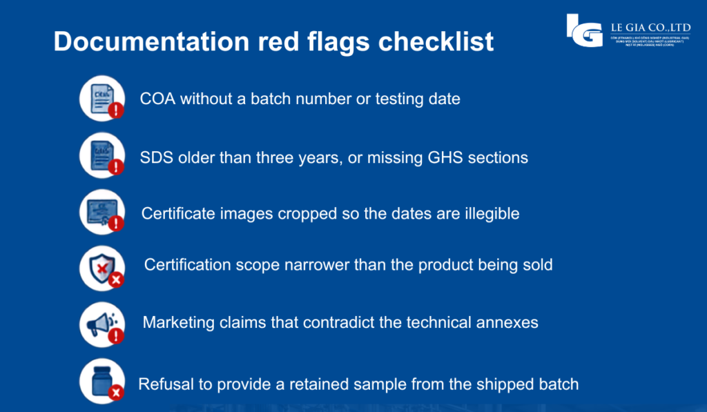 Documentation red flags checklist